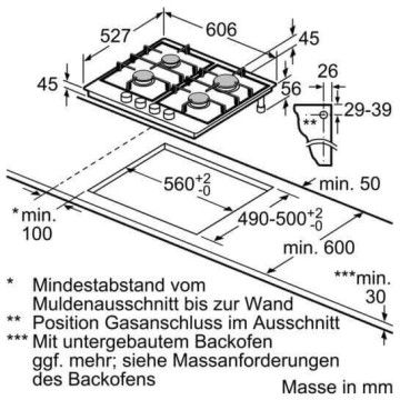 Bosch-PRP6A6D70 Serie | 8 Gaskochfeld 60 cm Schwarz-