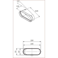Bora Zubehör-BORA EFBH15 Ecotube Bogen 15° flach horizontal-