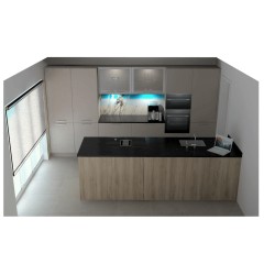 Küche Halbinsel basaltgrau nur Möbel ohne Elektrogeräte