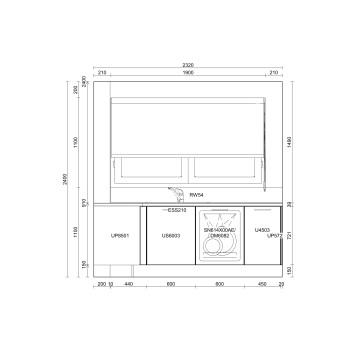 Einbauküchen-Set inkl. Arbeitsplatte, Geräte, Becken und Armatur