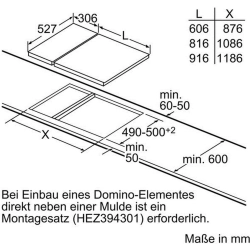 Bosch PIB375FB1E Serie | 6 Domino-Kochfeld, Induktion 30 cm
