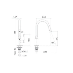 Dornbracht Sync Küchenarmatur Faucet Auszugsbrause Chrom