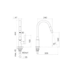 Dornbracht Sync Küchenarmatur Faucet Auszugsbrause Chrom