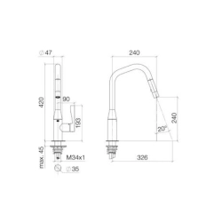Dornbracht Sync Küchenarmatur Faucet Auszugsbrause Graphit