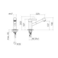 Dornbracht Eno Küchenarmatur Faucet Auszugsbrause Chrom