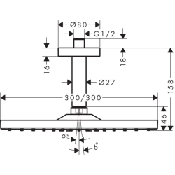 Raindance E 300 Air 1jet Kopfbrause mit Deckenanschluss chrom 