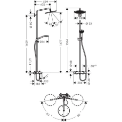 Croma Select 280 Air 1jet Showerpipe Wanne chrom 