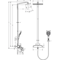 Raindance Select E 360 1jet Showerpipe Wanne chrom Farbe: