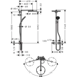 Raindance Select S 300 1jet Showerpipe 