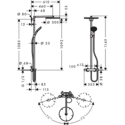 Hansgrohe Raindance Select S 300 1jet Showerpipe