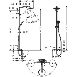 Raindance Select S 240 1jet Showerpipe Wanne 