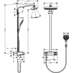 Raindance Select E 300 2jet ShowerTablet Showerpipe chrom