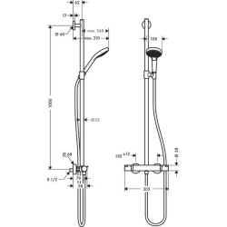 Hansgrohe Croma Select S Multi Semipipe -