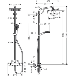 Crometta E 240 1jet Showerpipe chrom 