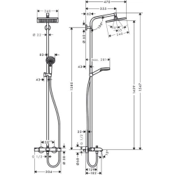 Hansgrohe Crometta E 240 1jet Showerpipe für