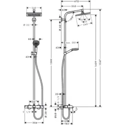 Hansgrohe Crometta E 240 1jet Showerpipe für