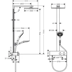 Hansgrohe Raindance E 300 1jet Showerpipe 350 ST