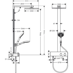 Raindance E 300 1jet Showerpipe 350 ST 