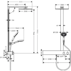 Raindance E 300 1jet Showerpipe 600 ST 
