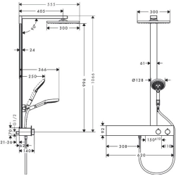 Raindance E 300 1jet Showerpipe 600 ST 