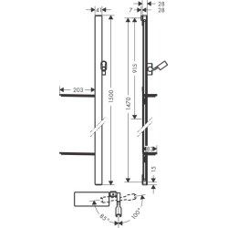 Hansgrohe 27645000 Unica´E Brausestange Höhe: 1500 mm, chrom 