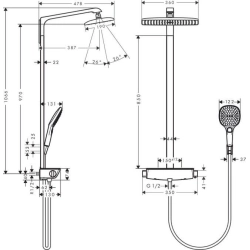 Hansgrohe Raindance Select E 360 1jet Showerpipe