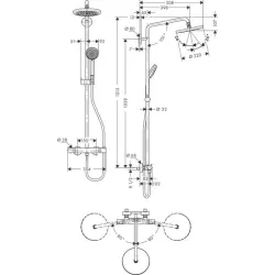 Croma 220 Air 1jet Showerpipe 