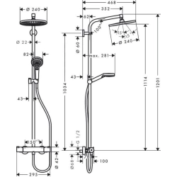 Hansgrohe Crometta S 240 1jet Showerpipe chrom -