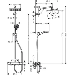 Hansgrohe Crometta E 240 1jet Showerpipe chrom -