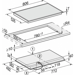 MIELE Glaskeramik Kochfeld. KM 6564 FR 400V 10881840. 