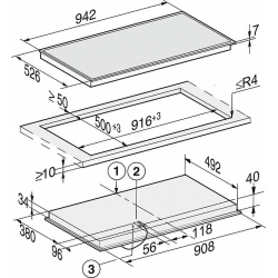 MIELE Glaskeramik Kochfeld. KM 6565 FR 400V 10881860. 