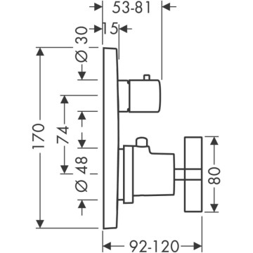 AXOR 39725000 Citterio Thermostat Unterputz mit Ab- und Umstellventil und Kreuzgriff