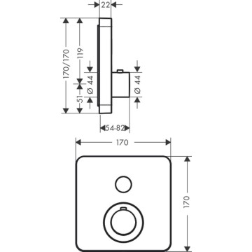 Axor 36705000 ShowerSelect Thermostat Unterputz softcube 1 Verbraucher