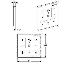 Geberit 147.038.SI.1 Wandbedienpanel für AquaClean Glas /