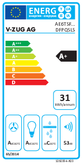  V-ZUG Dunstabzug AiroClearEinbau V6000 6105700002 Energieeffizienzklasse