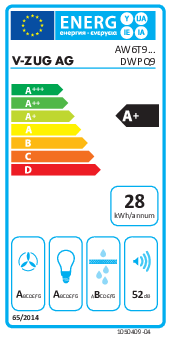  V-ZUG hottes aspirantes 6202800001 Energieeffizienzklasse