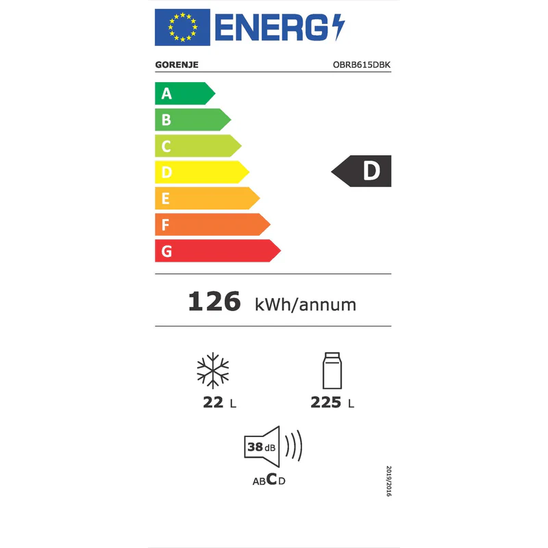 Gorenje OBRB615DBK Energieeffizienzklasse Gorenje OBRB615DBK Energieeffizienzklasse