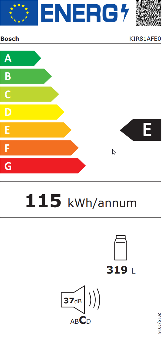 Bosch KIR81AFE0 Energieeffizienzklasse Bosch KIR81AFE0 Energieeffizienzklasse