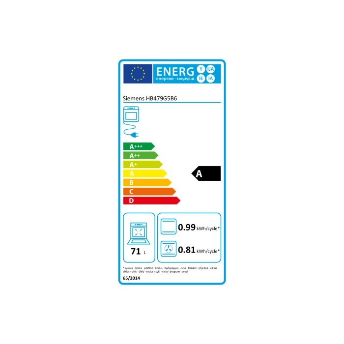  Siemens StudioLine HB479G5B6 Energieeffizienzklasse