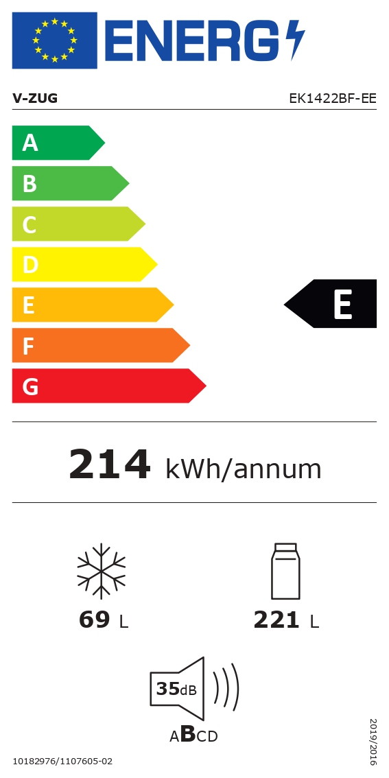 V-ZUG Kühl-/Gefriergerät Prestige eco 5104510015 Energieeffizienzklasse V-ZUG Kühl-/Gefriergerät Prestige eco 5104510015 Energieeffizienzklasse