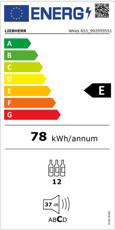 LIEBHERR WKes 653 Energieeffizienzklasse LIEBHERR WKes 653 Energieeffizienzklasse