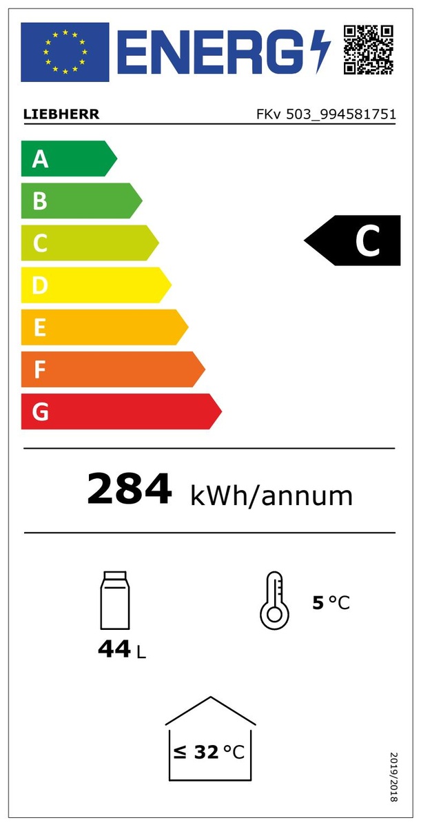LIEBHERR FKv 503 Energieeffizienzklasse LIEBHERR FKv 503 Energieeffizienzklasse