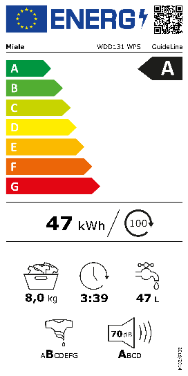 Miele WDD131WPS Energieeffizienzklasse Miele WDD131WPS Energieeffizienzklasse