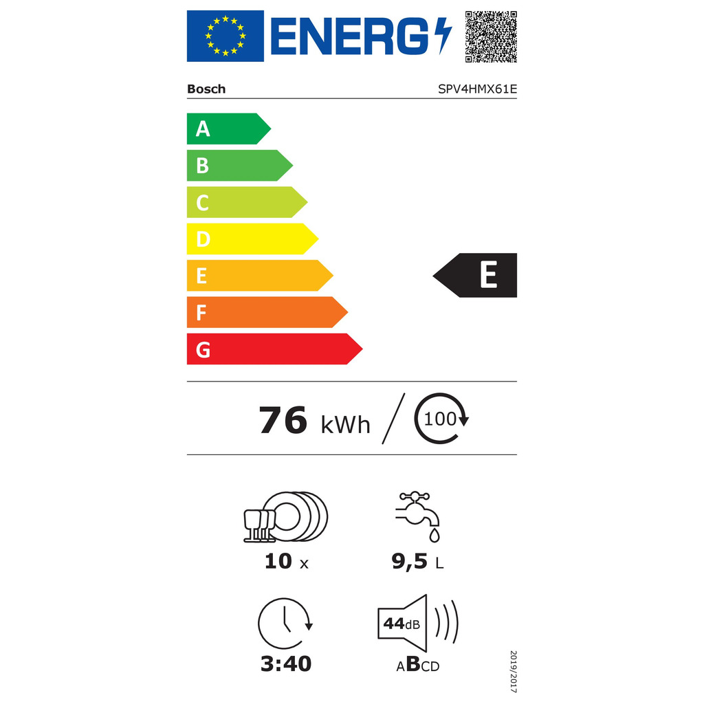Bosch SPV4HMX61E Energieeffizienzklasse Bosch SPV4HMX61E Energieeffizienzklasse