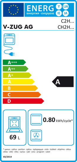 V-ZUG Combair V200 7UHC 2201700000 Energieeffizienzklasse