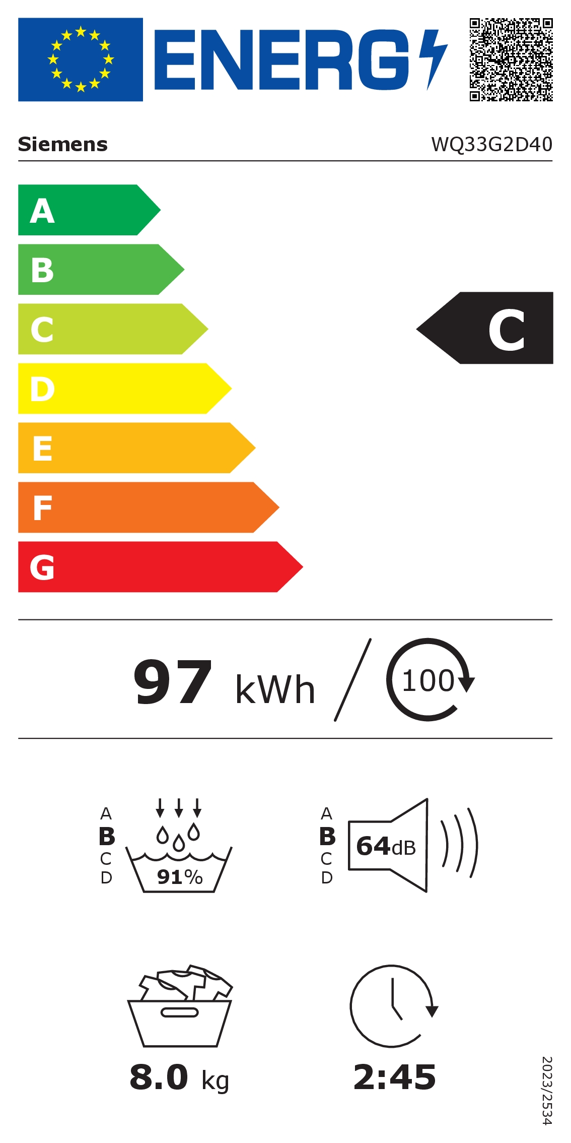 Siemens WQ33G2D40 Energieeffizienzklasse Siemens WQ33G2D40 Energieeffizienzklasse