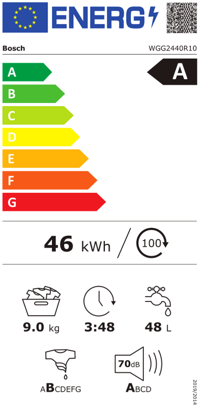  Bosch WGG2440R10 Energieeffizienzklasse