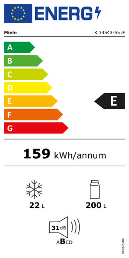 Miele K 35543-55 iDF Energieeffizienzklasse Miele K 35543-55 iDF Energieeffizienzklasse