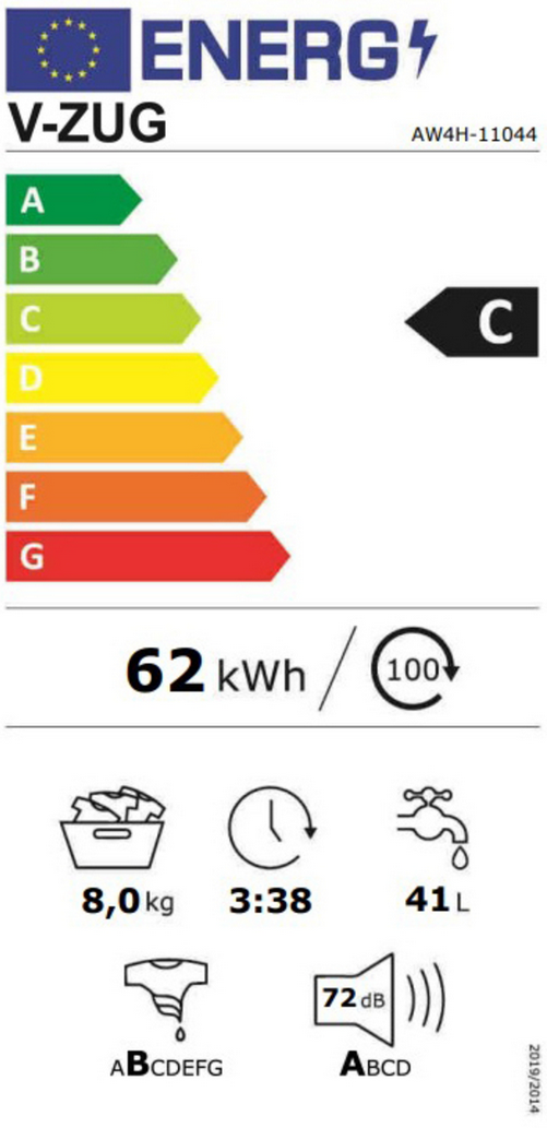 V-ZUG V400 Lave-linge 1104400000 Energieeffizienzklasse V-ZUG V400 Lave-linge 1104400000 Energieeffizienzklasse