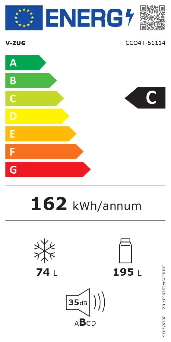 V-ZUG CombiCooler V4000 178KNI 5111400000 Energieeffizienzklasse V-ZUG CombiCooler V4000 178KNI 5111400000 Energieeffizienzklasse